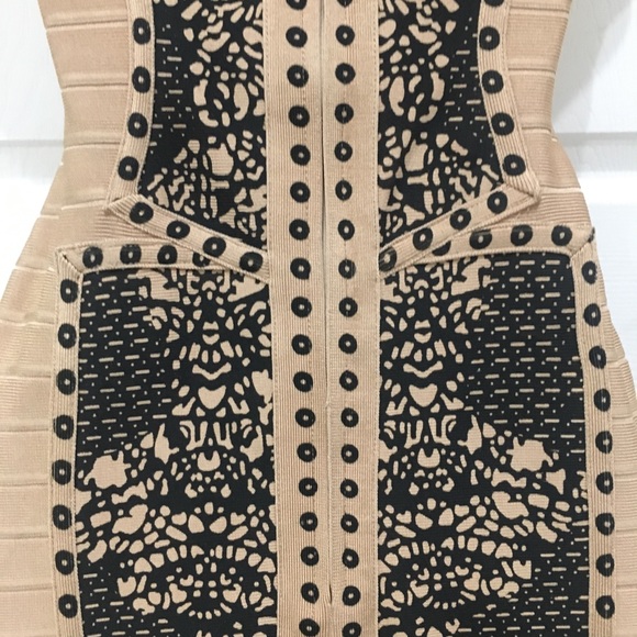 Nude Beige Bandage Cutout Dress - Picture 5 of 8